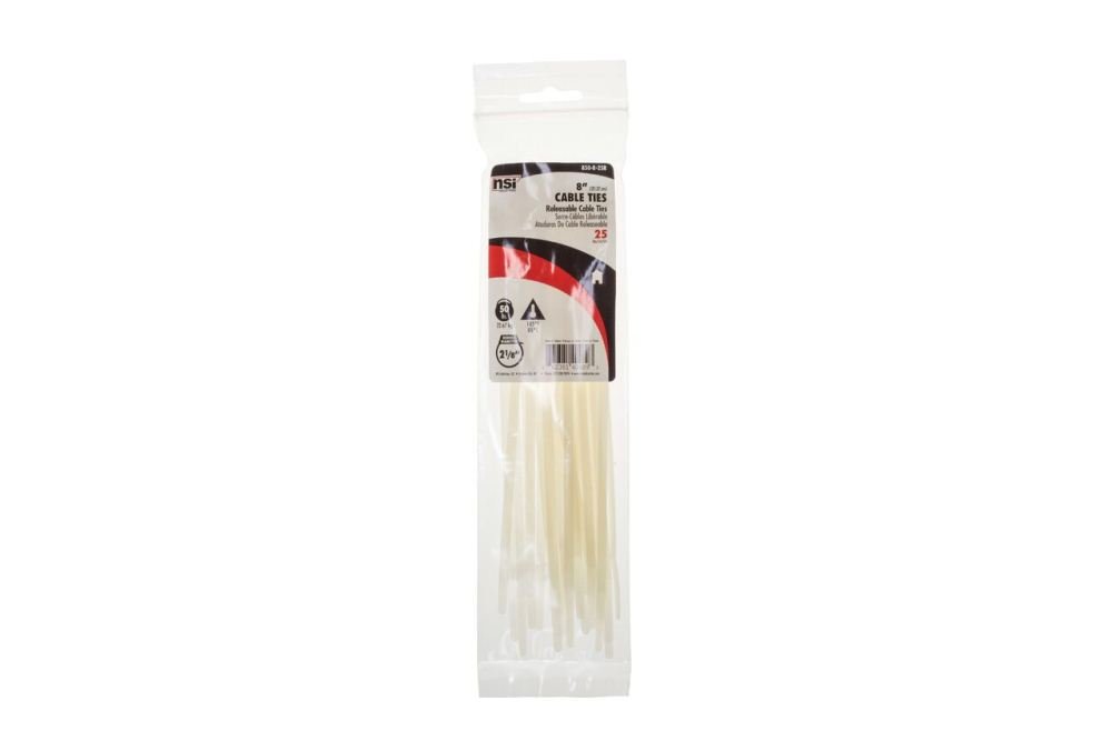 Fascetta per cavi, forza di trazione, diametro 2 cm, larghezza 0,210 cm, lunghezza 20 cm, naturale