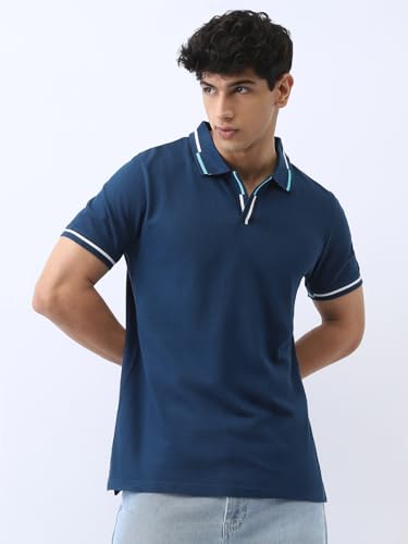Image of Urbano Fashion Men's Solid Regular Fit Half Sleeve Cotton Polo T-Shirt