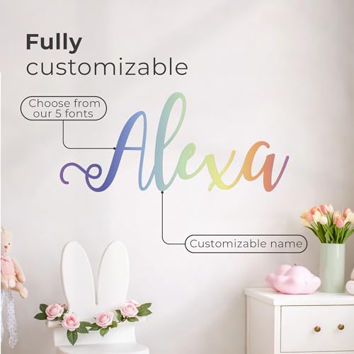 Vinilo Decorativo Personalizado Nombre Arcoíris para Pared miniatura 2