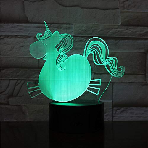luz de noche para niños 3d Animal caballo obeso Luces de Lámpara...