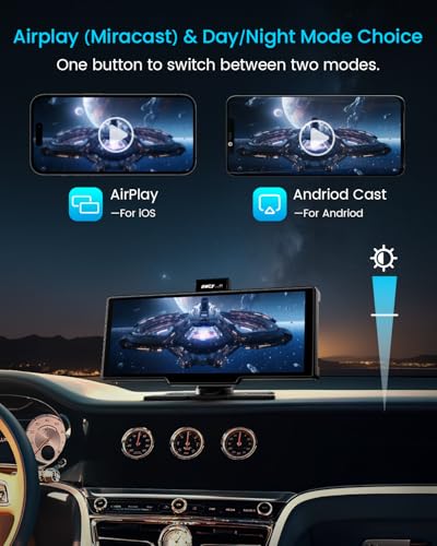 image for IIWEY Portable Apple Carplay Screen for Car, 10’’ Car Stereo Wirel
