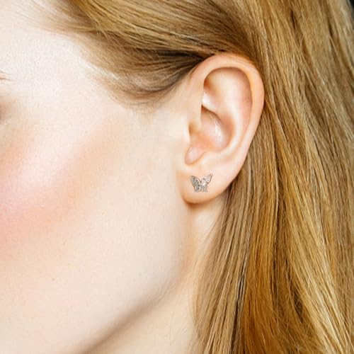 925 Sterling Silver Stud Earring for Women, 14K Gold Plated Hypoallergenic Earrings for Sensitive Ears, Trendy Multiple Earrings Pack2