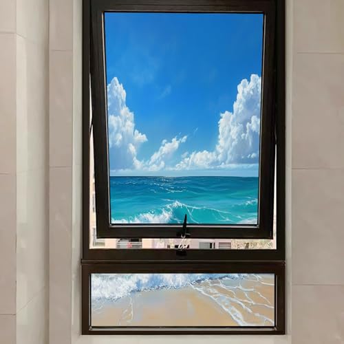 Vinilo adhesivo ventana privacidad océano acuarela 15.7x23.6 in miniatura 7