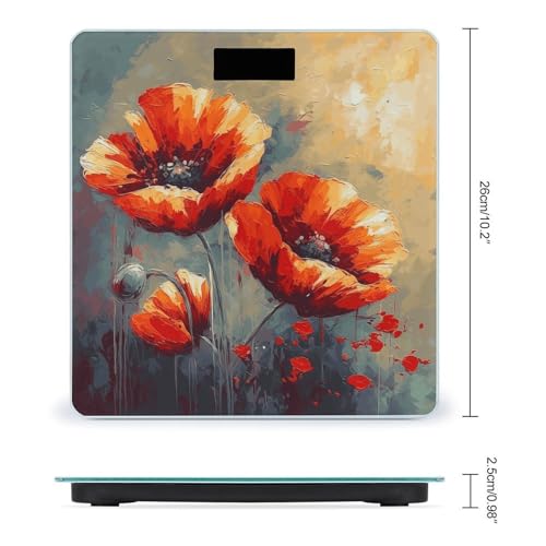 Báscula digital Simple Flower con vidrio templado 26x26 cm miniatura 2