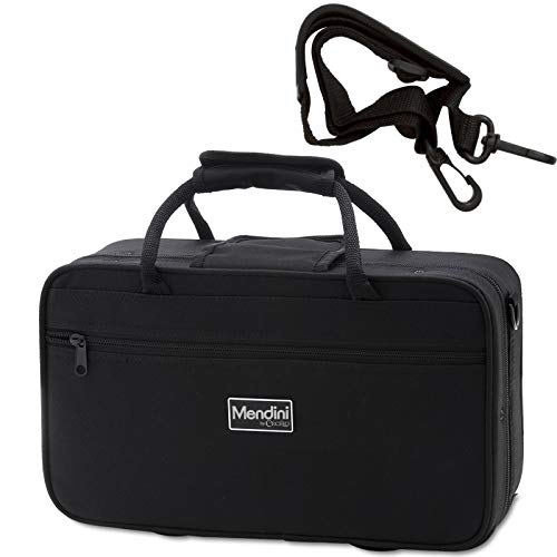 Image of Mendini by Cecilio Ebonite Bb Clarinet with 2 Barrels, Cleaning Kit - Black