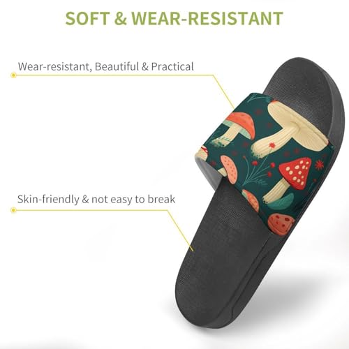 Elegant Mushroom Pattern House Sandals Non-Slip Bathroom Slippers Beach Summer Shoes for Men Women3