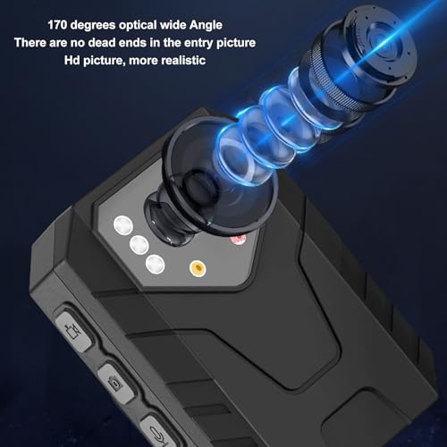 ciciglow 4K Police Body Camera, 1080P HD WiFi Body Worn Camera with Back Clip, Waterproof Mini Wearable Body Cam with Night Vision Motion Detection