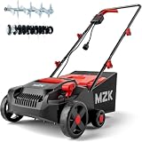 MZK Elektro-Vertikutierer & Rasenlüfter, 33 cm Arbeitsbreite, 13-Ampere-Motor, 4-stufige Höhenverstellung, 30L Fangkorb, 2-in-1 Vertikutierer für einen gesunden Rasen