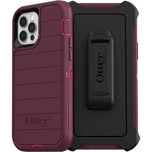 OtterBox Defender Series Case for iPhone 12 & iPhone 12 Pro (Only) - Holster Clip Included - Microbial Defense Protection - Retail Packaging - Berry Potion (Raspberry Wine/Boysenberry)