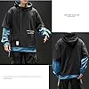 Moshtashio Men's Hoodies Pullover Hooded Sweatshirt Top Blouse Casual Hoody with Pocket(1 Black-blue,5XL) #3