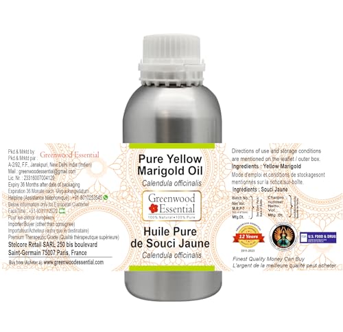 Image of Greenwood Essential Pure Yellow Marigold Oil (Calendula officinalis) Natural Therapeutic Grade 1250ml (42 oz)