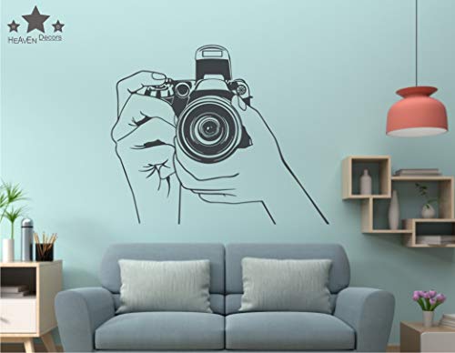 Heaven Decors Vinyl Photo Shoot Camera Wall Sticker, 27.95 x 0.39 x 23.22 Inches, Black