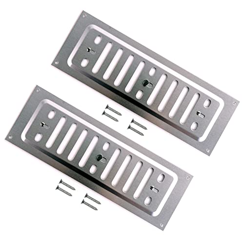 TERF® 9'' X 3'' Open and Close Adjustable Aluminium Air Vents 9'' X 3'' (225mm X 75mm) Single Brick Hit & Miss Sliding Adjustable Ventilation Plate Grille Cover including Fixing Screw
