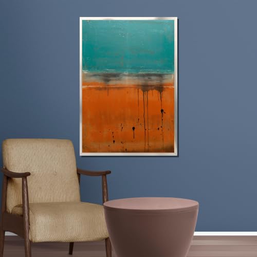 Tableau abstrait turquoise pour illuminer un salon sombre - 2