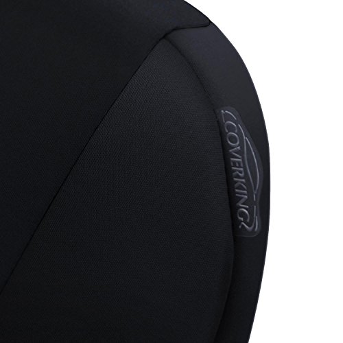 Coverking Custom Fit Front 50/50 Bucket Seat Cover for Select Toyota RAV4 Models - Neosupreme Solid (Black)