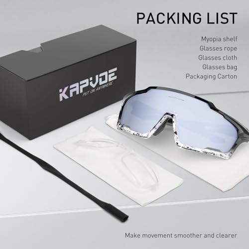 KAPVOE Óculos de ciclismo, lente de policarbonato, sistema de ventilação, armação TR90, proteção UV4