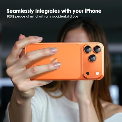 Image of Skinomi Camera Lens Protector Compatible with iPhone 17 Pro Max | 17 Pro, [Anti-Scratch] Premium Tempered Glass Film Aluminum Alloy Lens Ring Cover- Cosmic Orange