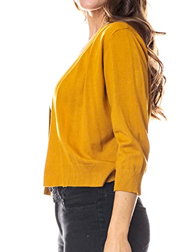 Image of Bolero Cropped Cardigans Shrugs for Women - 3 /4 Sleeve Open Front Cover up for Dresses