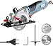 Produktbild WORKPRO Mini Kreissäge 750W 4700RPM, Handkreissäge Schnitttiefe 45 mm (90 °), 28 mm (45 °), mit 120 mm TCT-Klinge und 115 mm Diamantklinge, mit Führungsschiene, für Holz Metall Fliesen