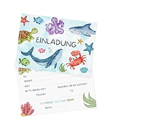 Essi's Stoff Boutique Unterwasser-Einladungskarten 10er-Set