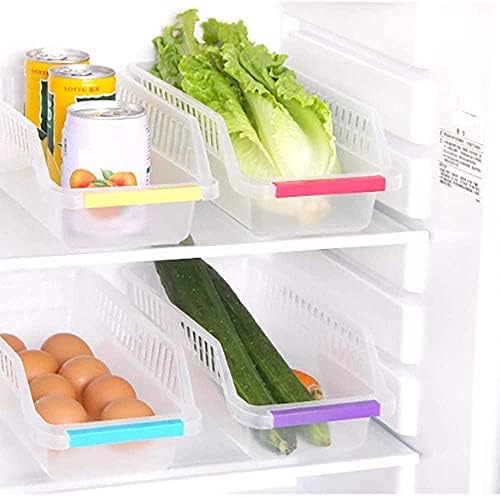 P M H Kitchen Refrigerator Fridge Freezer Food Storage Basket Bathroom Desktop Food Drawer Storage Box Organizer Container (Set of 2)