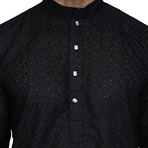 Image of Royal Kurta Men's Cotton Lucknowi Chikan Kurta Pyjama Set ()