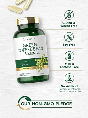 Carlyle CL8294 Green Coffee Bean Extract | 8000 Mg | 300 Capsules | Non-Gmo And Gluten Free Formula | Traditional Herb Supplement thumb #4