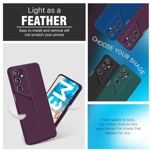 Image of WOW IMAGINE Slim Back Cover for Samsung Galaxy M35 5G | Blade Series Ultra Thin Case with Lightweight Design | Camera Protection | Soft Matte Silicone Flexible Mobile Case - Purple