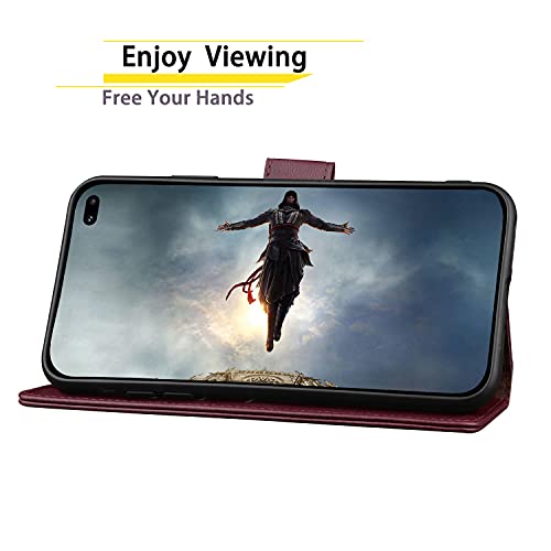 Suanpot For Samsung Galaxy S10+ /S10 Plus 6.4 (Not Fit S10,S10E) Leather Wallet Case With Rfid Blocking Credit Card Holder, Flip Folio Book Phone Cover Shockproof Case Wallet Pocket Wine Red #TOP5