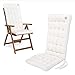 Produktbild HAVE A SEAT Luxury | Gartenstuhlauflagen - Bequeme Hochlehner Polster Auflage, waschbar bei 95°C, Trockner geeignet, Sitzauflage für Gartenstuhl (1 Stück - 120x48x8 cm, Weiß)