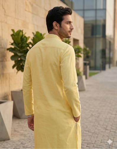 Image of Multi Colored Cotton Plain Men's Ethnic Kurta Only