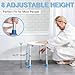 SOUHEILO Adjustable Shower Chair for Inside Shower, HSA/FSA Eligible Round Shower Stool for Inside Bathtub, Tool-Free Shower Seat for Elderly/Senior/Disabled/Pregnant