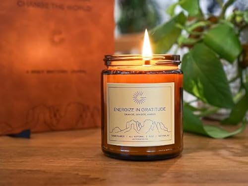 Gratitude Gifted CANDLE-P Energize In Gratitude - 8 Oz Natural Soy Candle With Orange, Ginger, And Amber Fragrances - Perfect Thank You Gift For Women & Men, Long-Lasting Aromatherapy Candle thumb #2