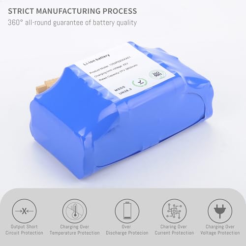 DFTIM 36V Power Replacement Battery Compatible for General Purpose Li-ion Battery with Endurance Capacity 4.4AH, fit 42V 4400mah with XT60 SL60 Plug Configuration 10S2P Most Models