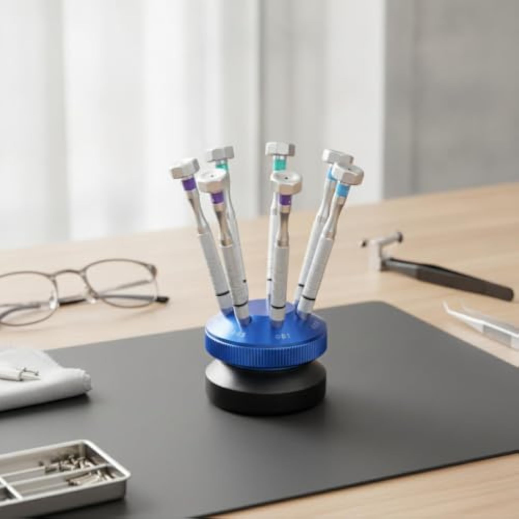 Rotating Precision Screwdriver Set with Stand