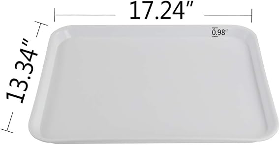 Kekow 4-Pack White Plastic Fast Food Serving Trays