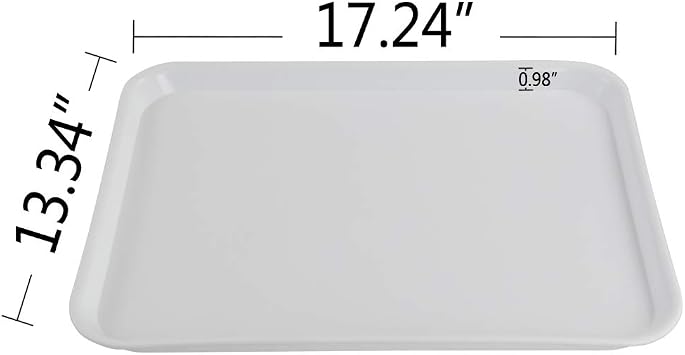 Kekow 4-Pack White Plastic Fast Food Serving Trays