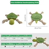 TONYFY Niedliche Meerestieren Hundespielzeuge mit Quietscher, Interaktive Plüschspielzeuge aus Baumwolle mit Knoten und Knisterpapier – für Welpen, kleine und mittelgroße Hunde(Grüne Schildkröte)