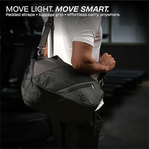 Image of NIVIA Hit 2.0 Gym Bag, Durable Duffle for Men & Women with Spacious Main Compartment, Separate Shoe Pocket, Water-Resistant Fabric, Ideal for Fitness, Sports, Travel & Workout Bag, 22L