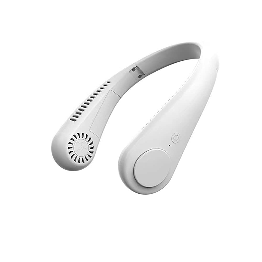 Ventilateur de cou portable rechargeable 1800 mAh à 3 vitesses blanc pour l'intérieur