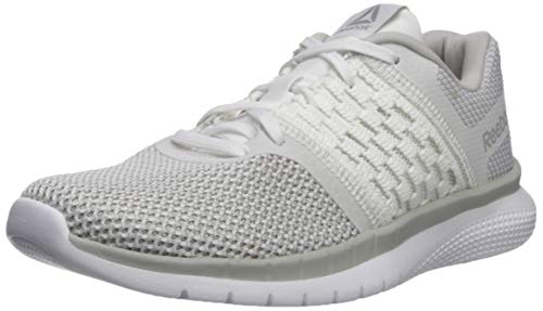 Reebok Women's Print Prime Runner Sneaker, White/Steel, 8.5 M US
