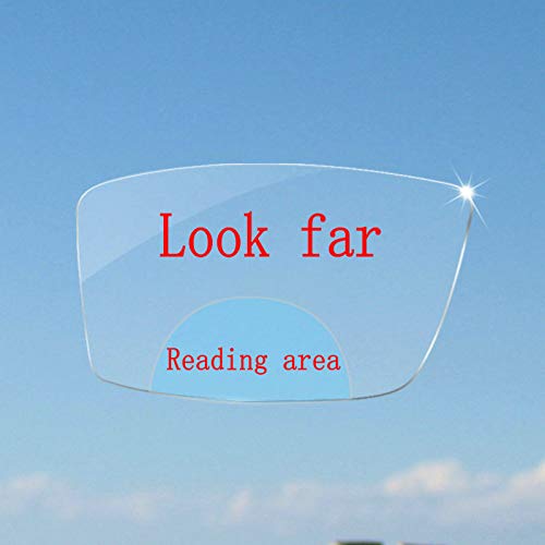 Mincl Fashion 2020 Fashion Men's Square Bifocal Reading Glasses Photochromic Lens Men Transition Sunglasses Presbyopia (Blue, 0.00/+2.0 Magnification) #TOP3