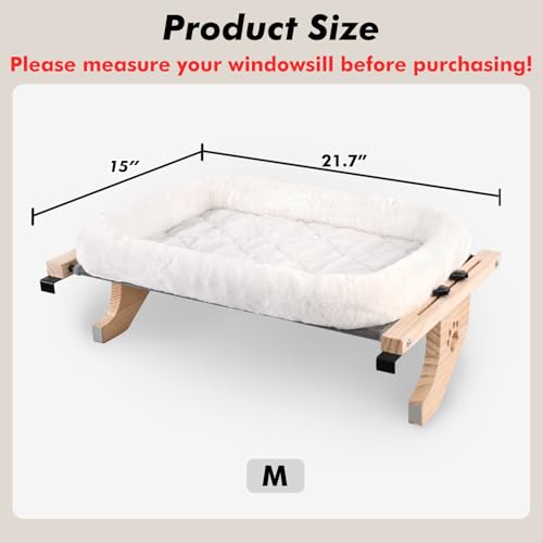 image for AMOSIJOY Cat Sill Window Perch Sturdy Hammock Window Seat with Cushion