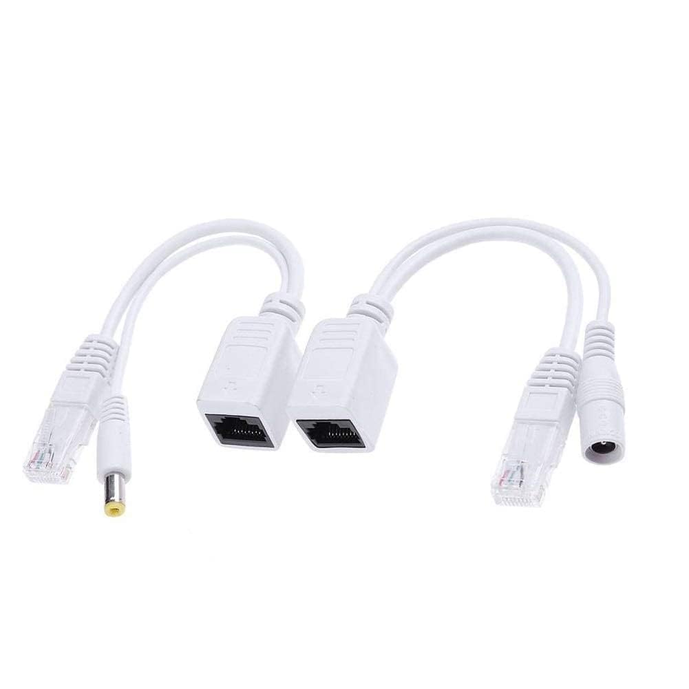 VOOCME Power Over Ethernet Poe Injector Splitter Adapter Poe Cables for Internet Protocol Camera, White-image-28