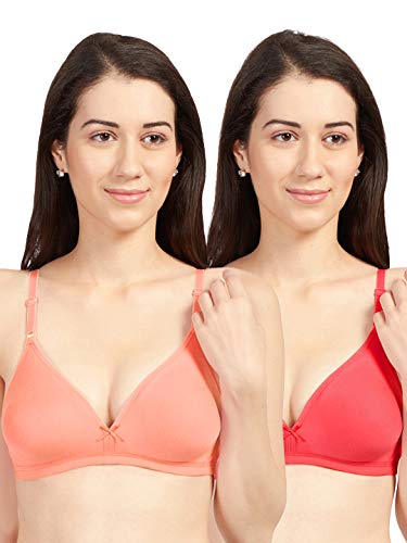 Image of SONARI Omania Womens Non-Padded Cotton Polyester Bras - Solid, Non-Wired, Medium Coverage, Hand Washable (Pack of 2)