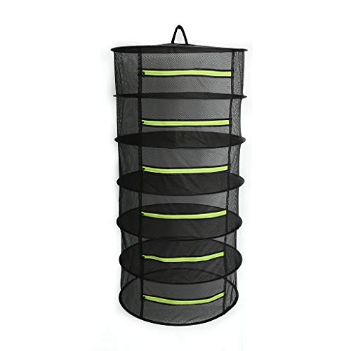 SXXYXH Plant Drying Net, 6 Layers with Zipper Mesh Hanging Herb Drying Rack Breathable Durable Closed Pull Rack Plant Covers Garden Supplies,A