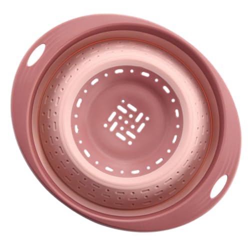 Toyvian Cesta Escurridora Telescópica Plegable de Cocina Cesto Multiusos para Material Seguro Compatible con Fregadero Rosa