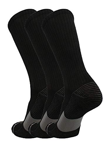 TCK Basketball Socks for Men or Women 9-11, 10-13, Elite Athletic Cushion Crew Socks with Arch Compression 3-pack2
