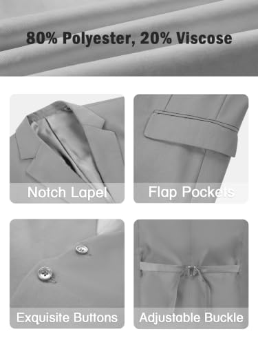 Image of WOMS Men's 3 Piece Suit Slim Fit,Mens Wedding Suit Groom Prom Tuxedo