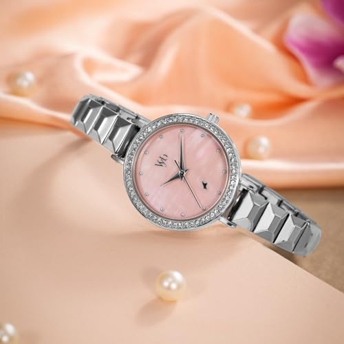 Fastrack Vyb Enigma Pink Blush Dial Watch Silver - Image 8